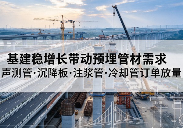 利州基建稳增长带动预埋监测管材需求，声测管、沉降板、注浆管订单持续放量